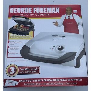 George Foreman Nonstick Electric Grill GR0059P 120 Sq In Temp Control‎ Classic